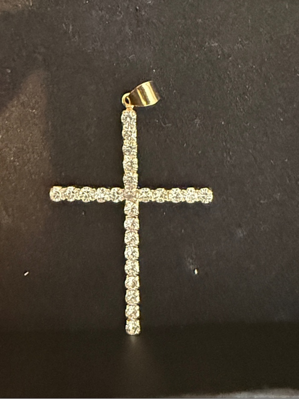Gold-Tone Crystal Cross Pendant - Sparkling Womens Necklace Charm